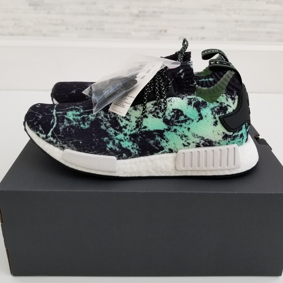 New ADIDAS NMD R1 PK Mint Marble Sneakers - Picture 4 of 6